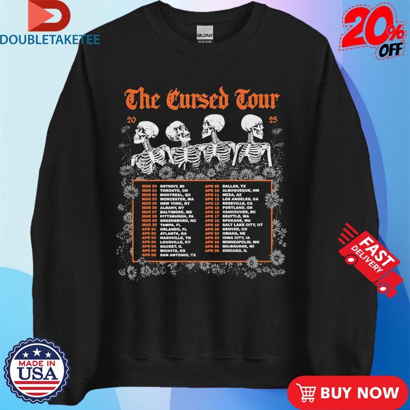Official Paleface Swiss The Cursed Tour Dates 2025 US Skeletons Shirts