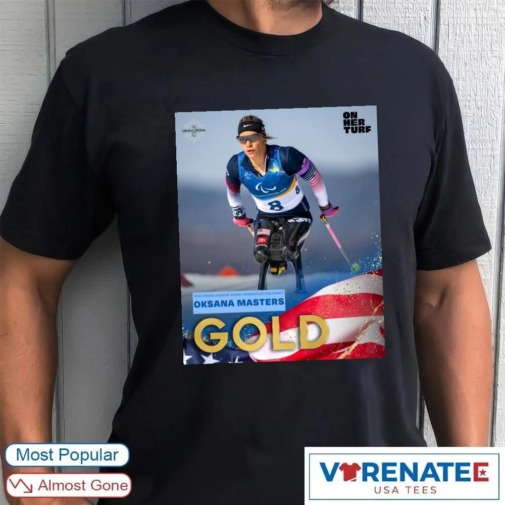 Official Para Cross-country Skiing Women’s Sitting Sprint Oksana Masters Gold Medal Milan Cortina 2026 T-Shirt