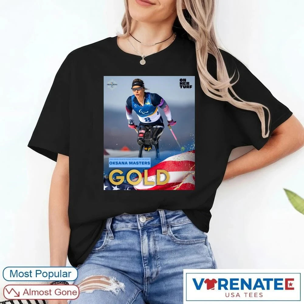 Official Para Cross-country Skiing Women’s Sitting Sprint Oksana Masters Gold Medal Milan Cortina 2026 T-Shirt