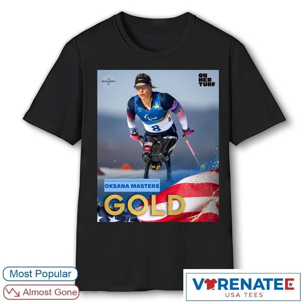 Official Para Cross-country Skiing Women’s Sitting Sprint Oksana Masters Gold Medal Milan Cortina 2026 T-Shirt