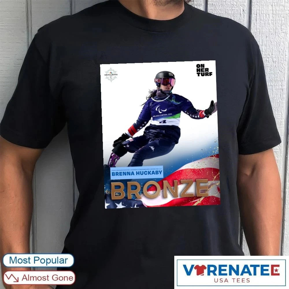 Official Para Snowboarding Women’s Snowboard Cross Sb-ll2 Brenna Huckaby Bronze Medal T-Shirt