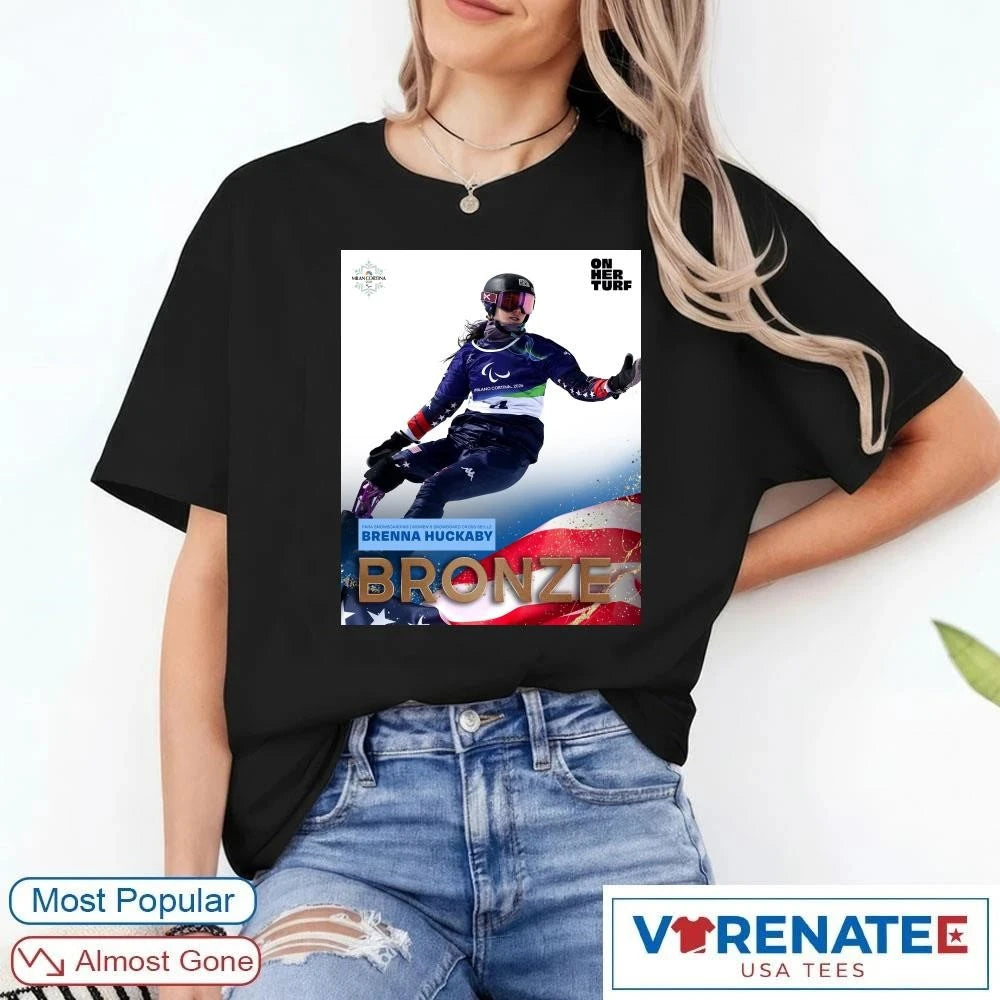 Official Para Snowboarding Women’s Snowboard Cross Sb-ll2 Brenna Huckaby Bronze Medal T-Shirt