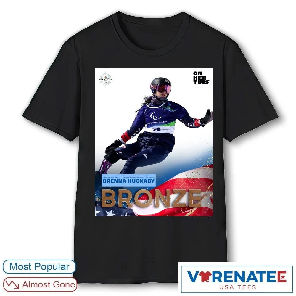 Official Para Snowboarding Women’s Snowboard Cross Sb-ll2 Brenna Huckaby Bronze Medal T-Shirt