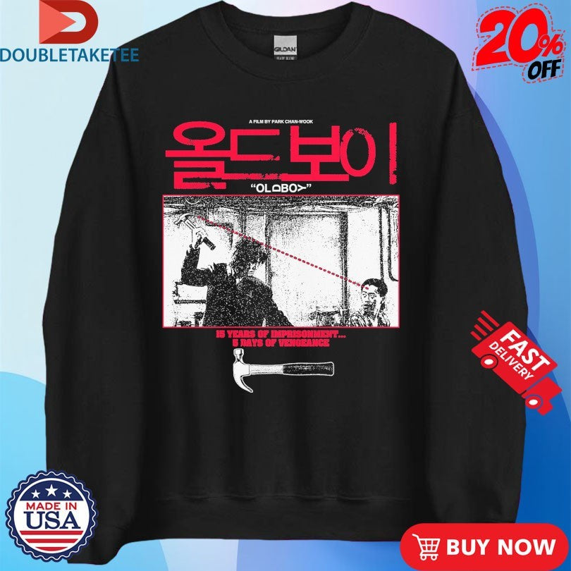 Official Park Chan Wook Old Boy 15 Years Of Imprisonment 5 Days Of Vengeance Hammer Shirts