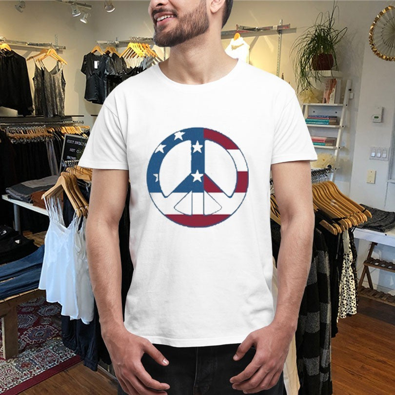 Official Peace Symbol American Flag Shirts