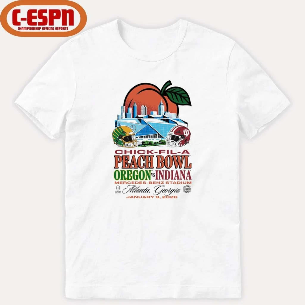 Official Peach Bowl IU Vs Oregon January 9th Shirt