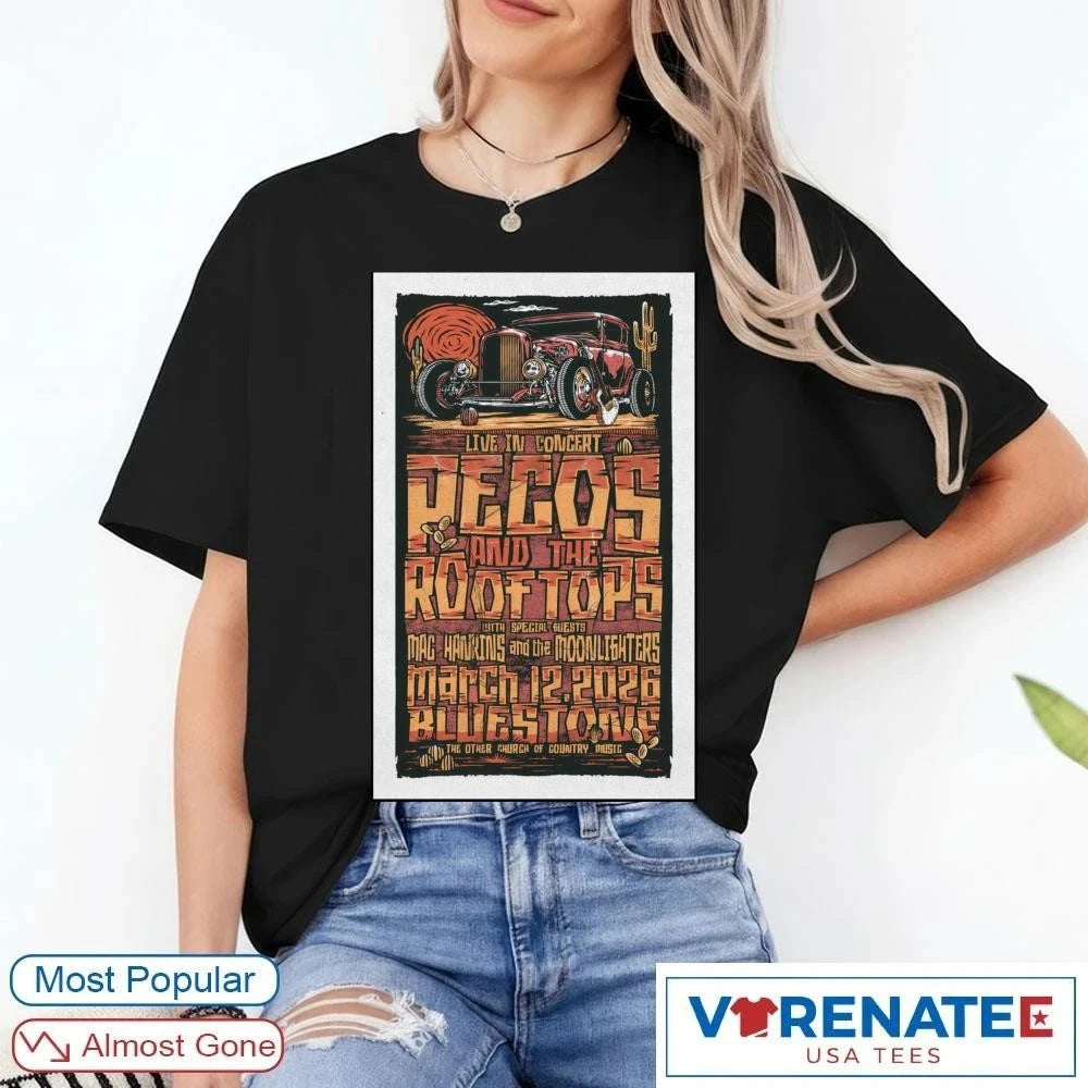 Official Pecos And The Rooftops March 12 2026 Columbus OH Poster T-Shirt