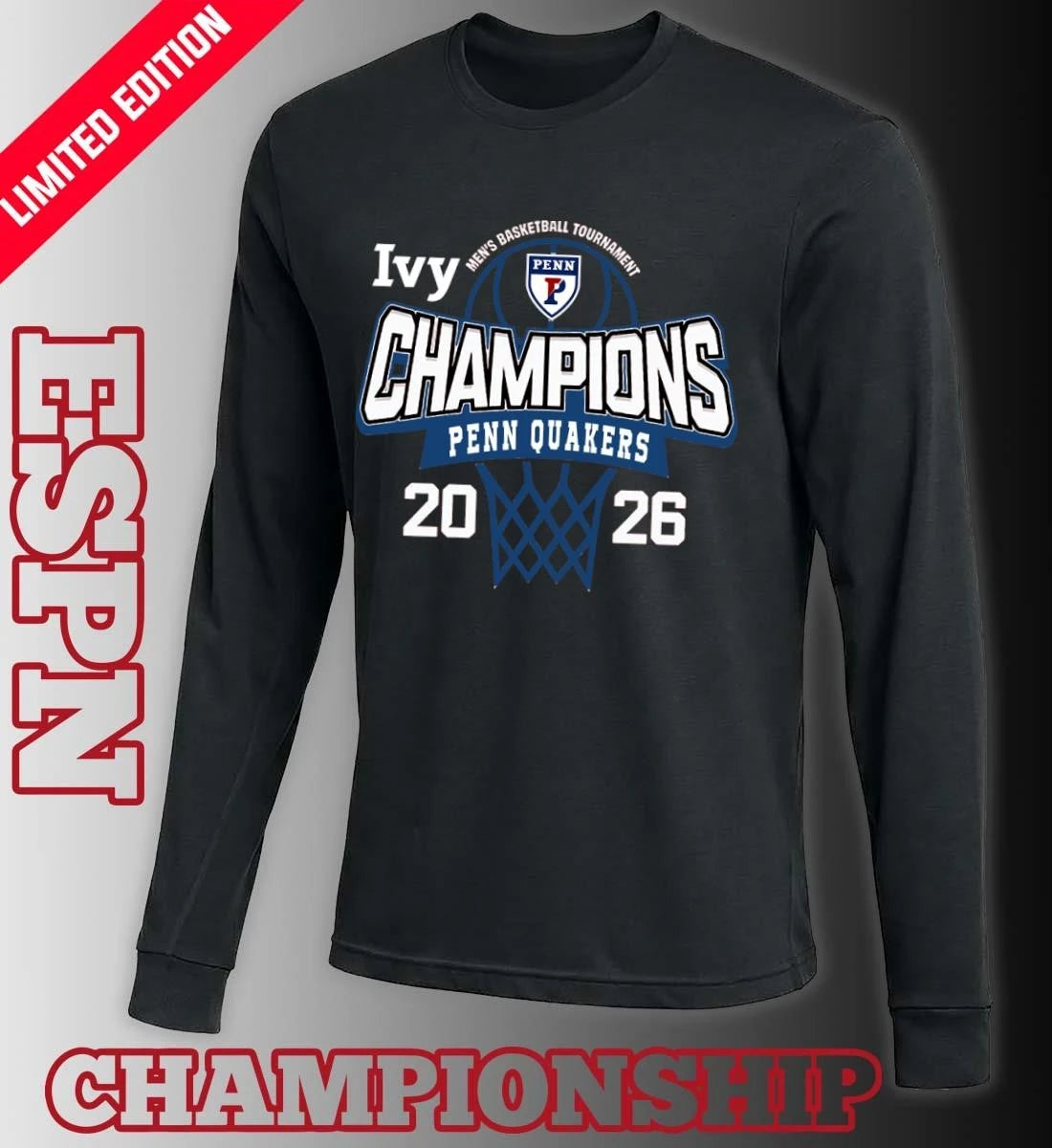 Official Penn Quakers 2026 Ivy League Men’s Basketball Tournament Champions Shirt