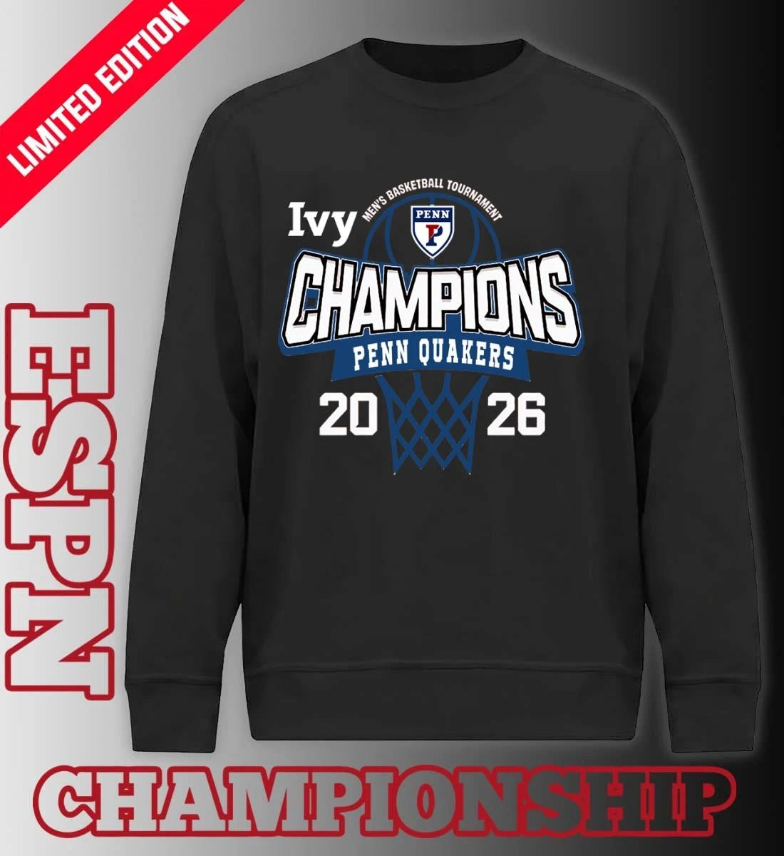 Official Penn Quakers 2026 Ivy League Men’s Basketball Tournament Champions Shirt