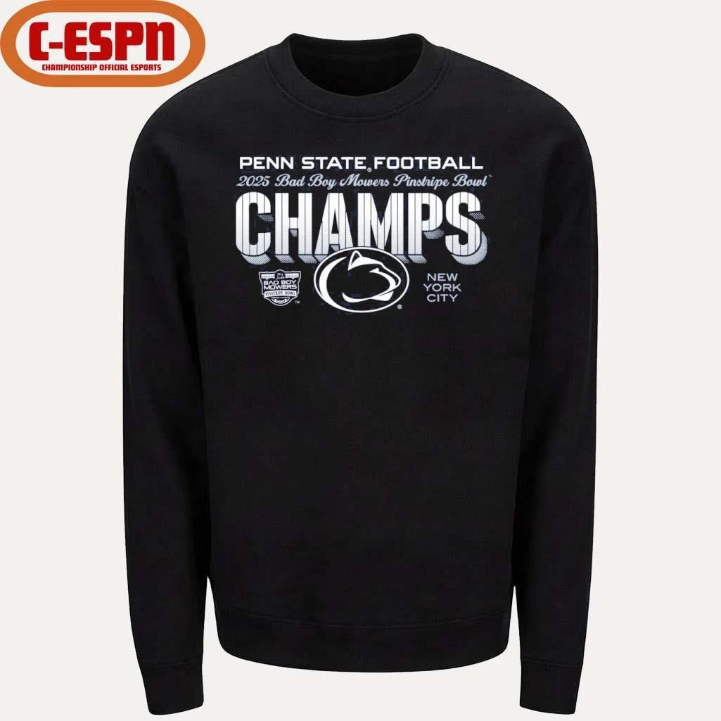 Official Penn State 2025 Pinstripe Bowl Champs T-Shirt