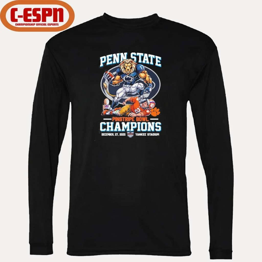Official Penn State Beat Clemson Pinstripe Bowl Champions 2025 Shirt