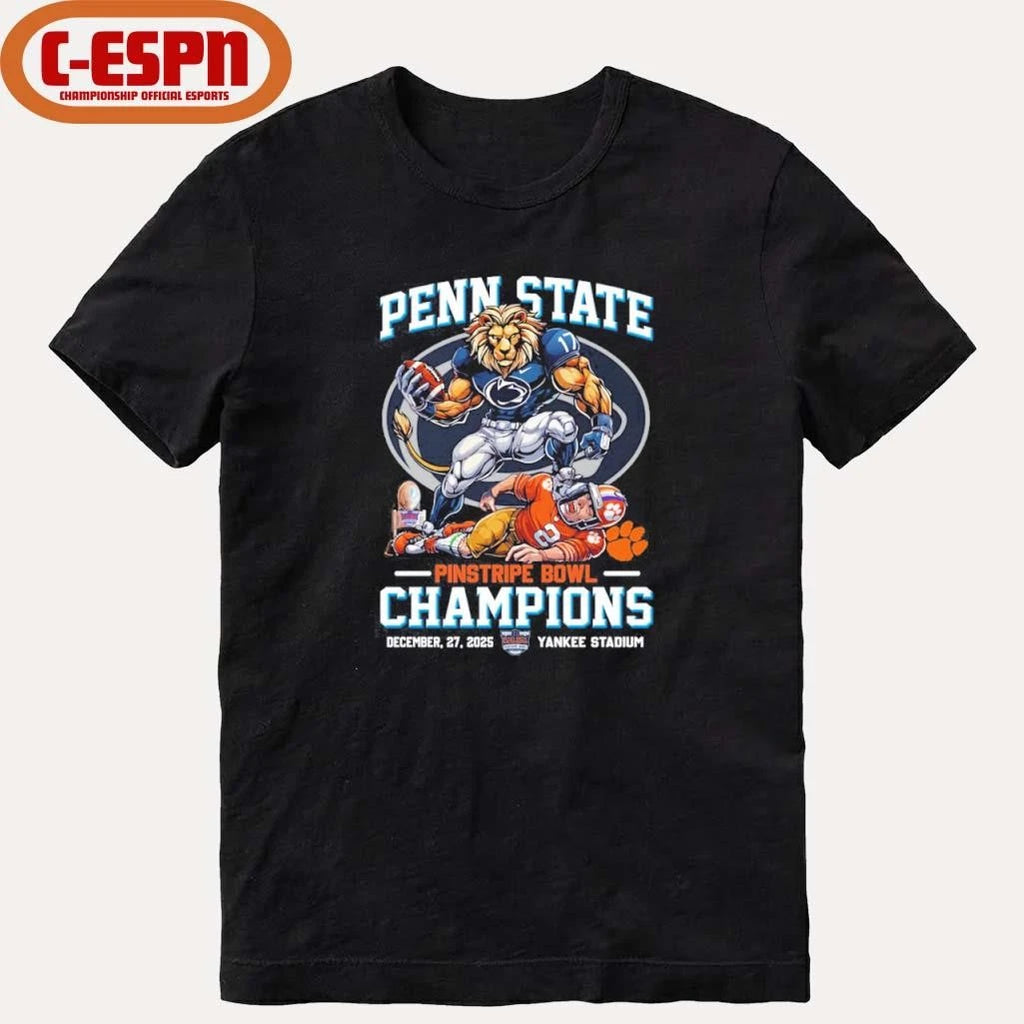 Official Penn State Beat Clemson Pinstripe Bowl Champions 2025 Shirt