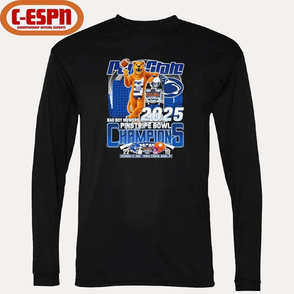 Official Penn State Mascot Bad Boy Mowers Pinstripe Bowl Champions 2025 Shirt