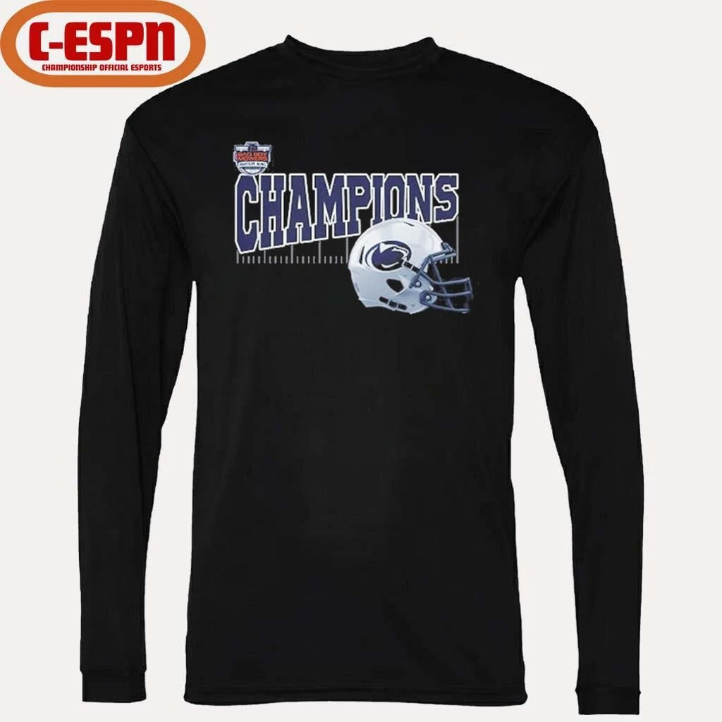 Official Penn State Nittany Lions 2025 Bad Boy Mowers Pinstripe Bowl Champions Helmet Shirt