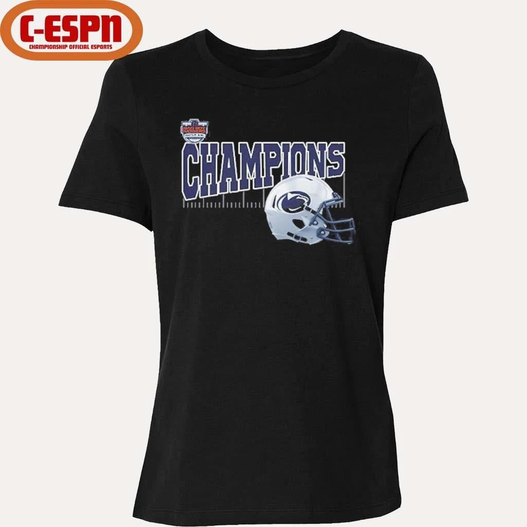 Official Penn State Nittany Lions 2025 Bad Boy Mowers Pinstripe Bowl Champions Helmet Shirt