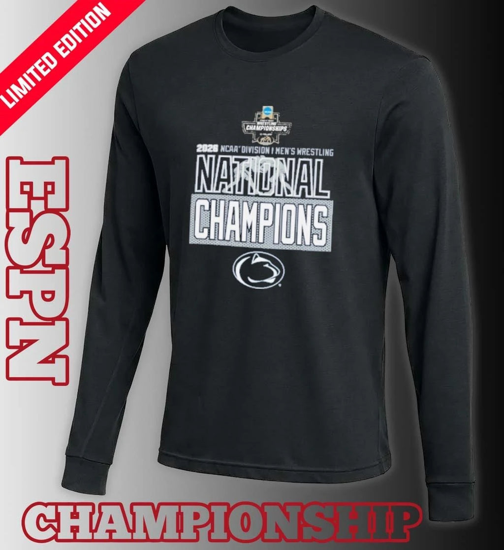Official Penn State Nittany Lions 2026 NCAA DI Men’s Wrestling National Champions T-Shirt