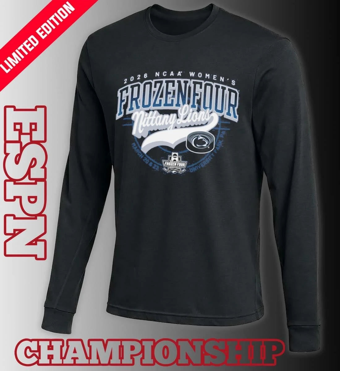 Official Penn State Nittany Lions 2026 NCAA Women’s Ice Hockey Frozen Four Shirt