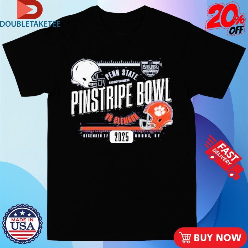 Official Penn State Nittany Lions Vs Clemson Tigers Pinstripe Bowl Bronx NY 2025 Shirts