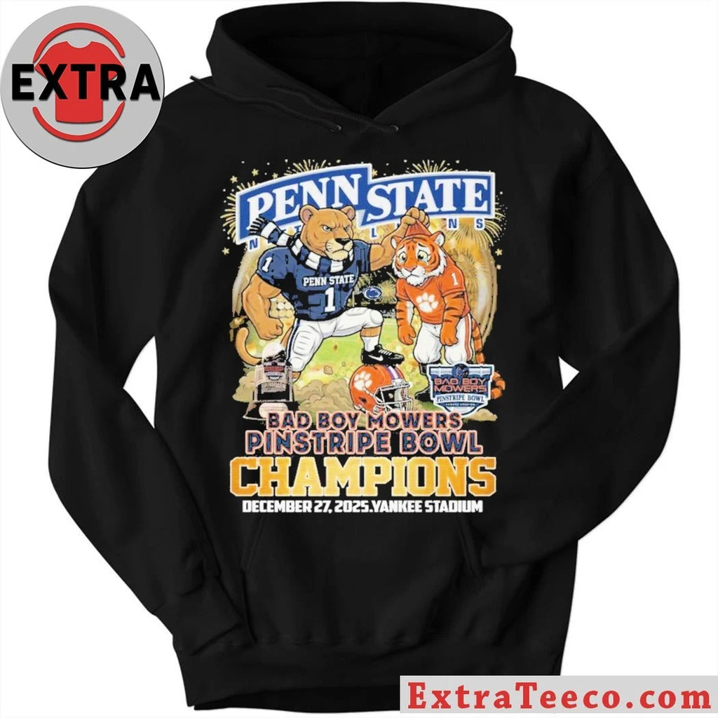 Official Penn State Nittany Lions to win Bad Boy Mowers Pinstripe Bowl in 2025 December 27, 2025 Yankee Stadium T-Shirt