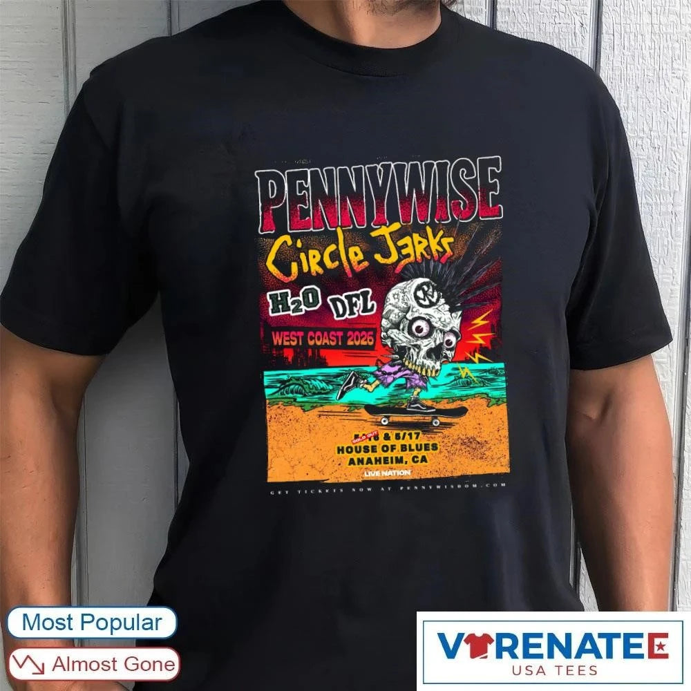 Official Pennywise West Coast 2026 House Of Blues Anaheim CA Poster shirt