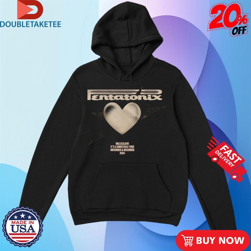 Official Pentatonix Hallelujah It’s A Christmas Tour 2024 Logo Heart Brick Shirts