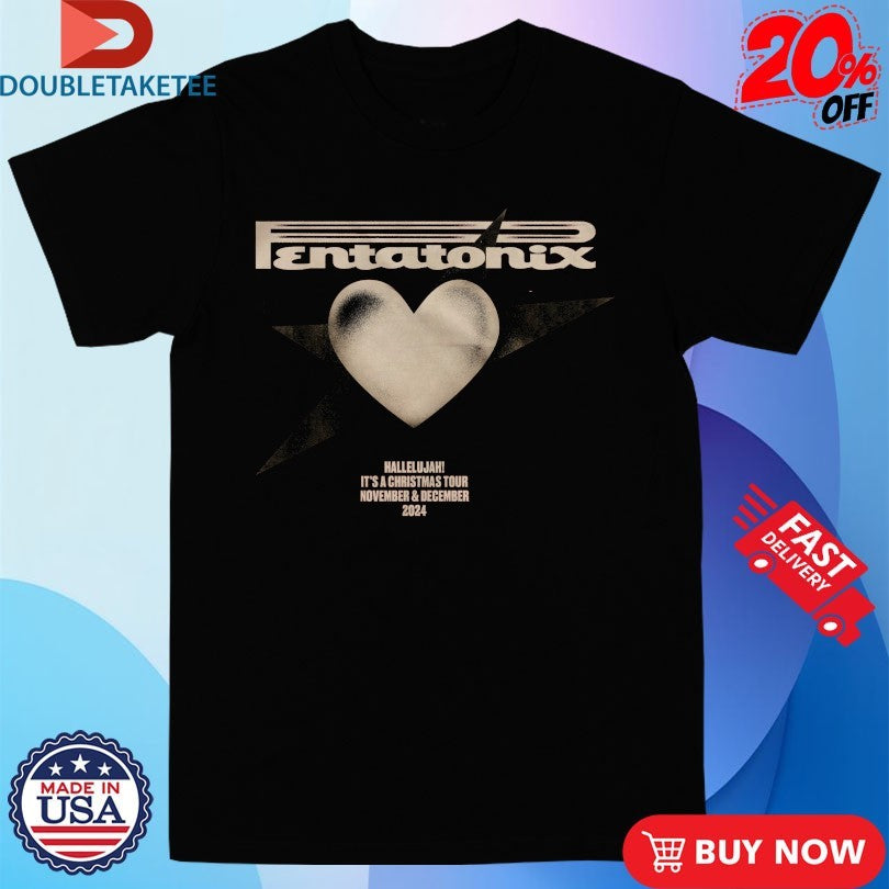 Official Pentatonix Hallelujah It’s A Christmas Tour 2024 Logo Heart Brick Shirts
