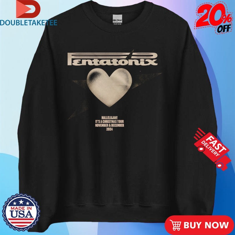 Official Pentatonix Hallelujah It’s A Christmas Tour 2024 Logo Heart Brick Shirts