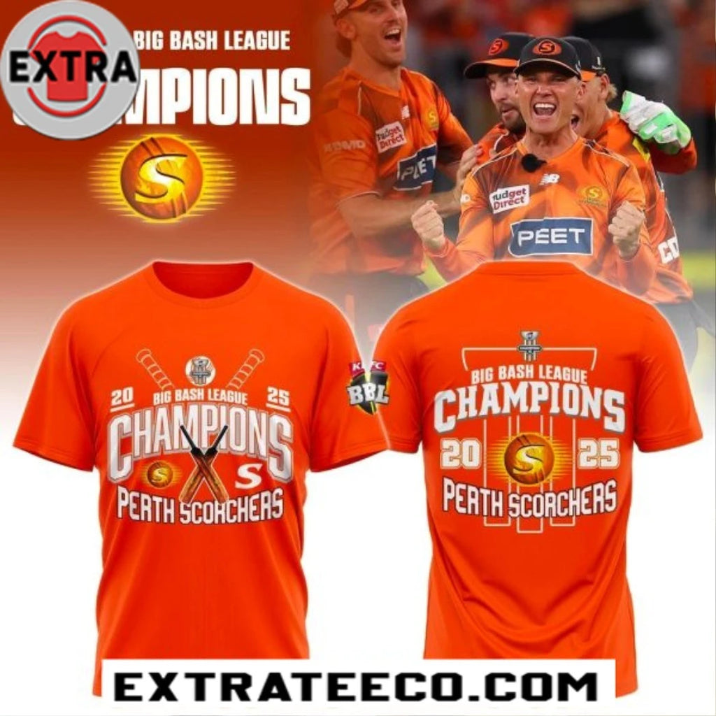 Official Perth Scorchers 2025 Big Bash League Champions Logo Shirt
