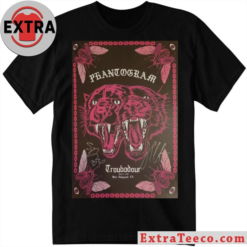 Official Phantogram 11 3 2026 West Hollywood Signed Poster Shirt