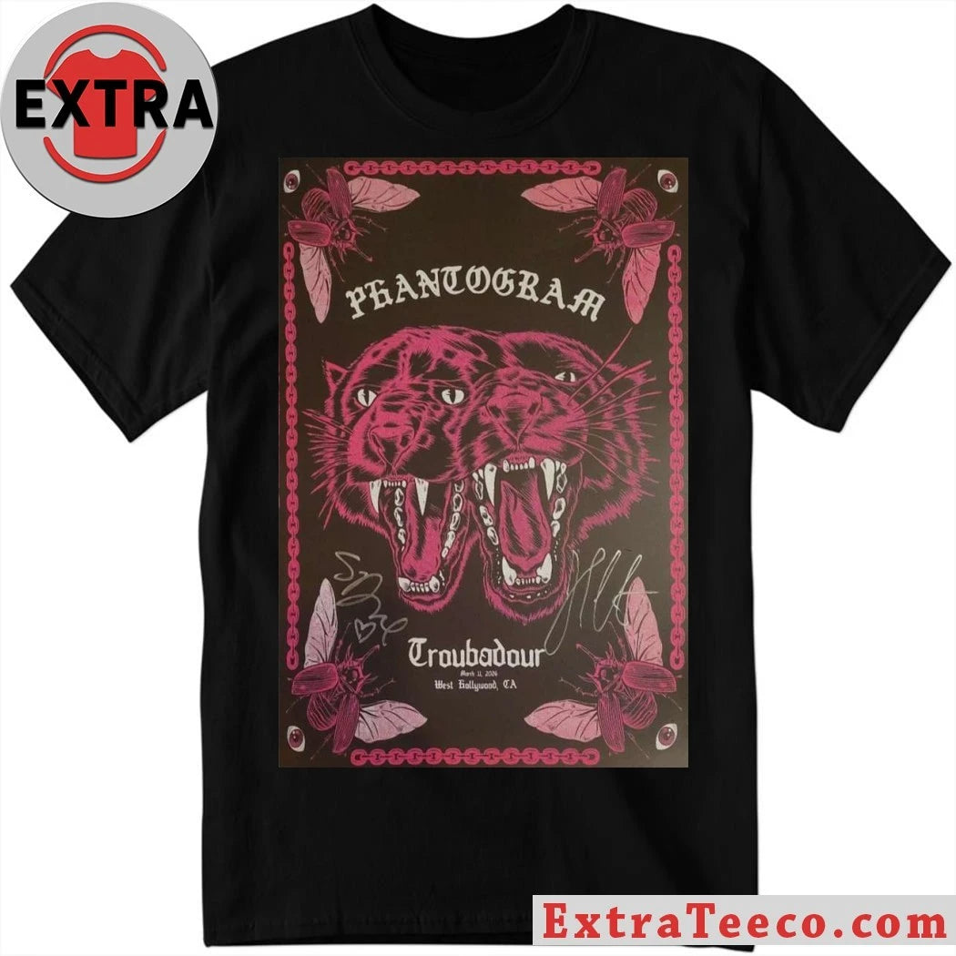 Official Phantogram 11 3 2026 West Hollywood Signed Poster Shirt