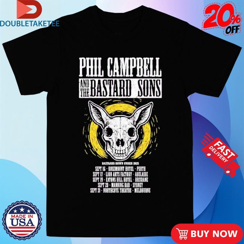 Official Phil Campbell And The Bastard Sons Date Tour In September 2025 In Australia Shirts