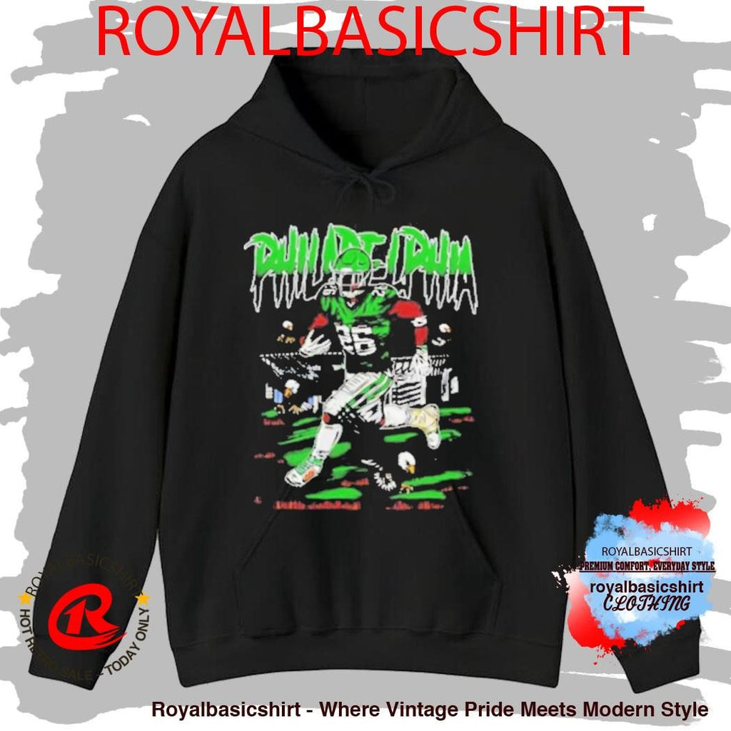 Official Philadelphia Football Player Neon Green Grunge Sports Shirt