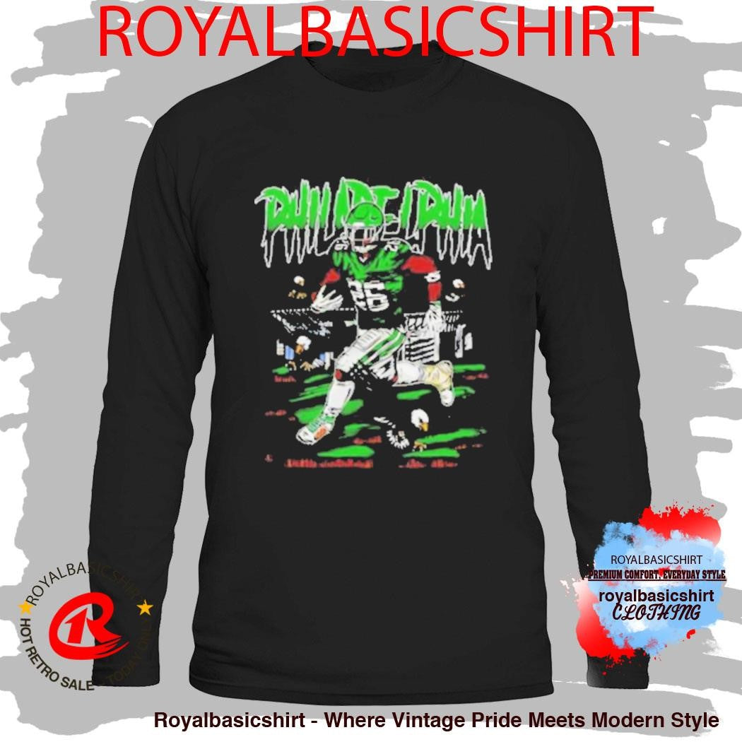 Official Philadelphia Football Player Neon Green Grunge Sports Shirt