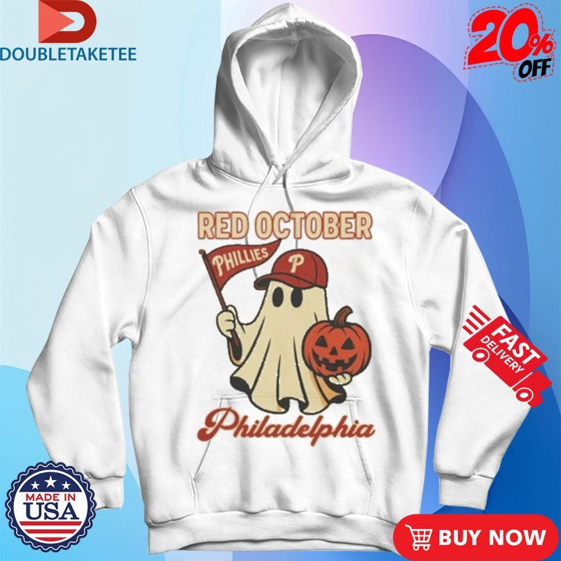 Official Philadelphia Phillies Red October 2025 Ghost Halloween Shirts