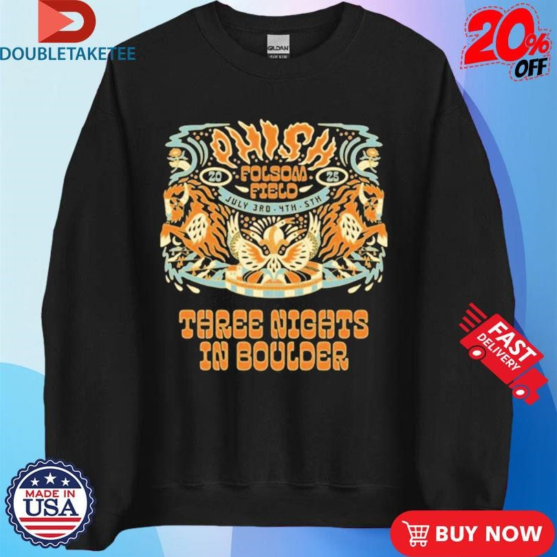 Official Phish July 3rd 4th 5th 2025 Boulder, Colorado Tour Shirts