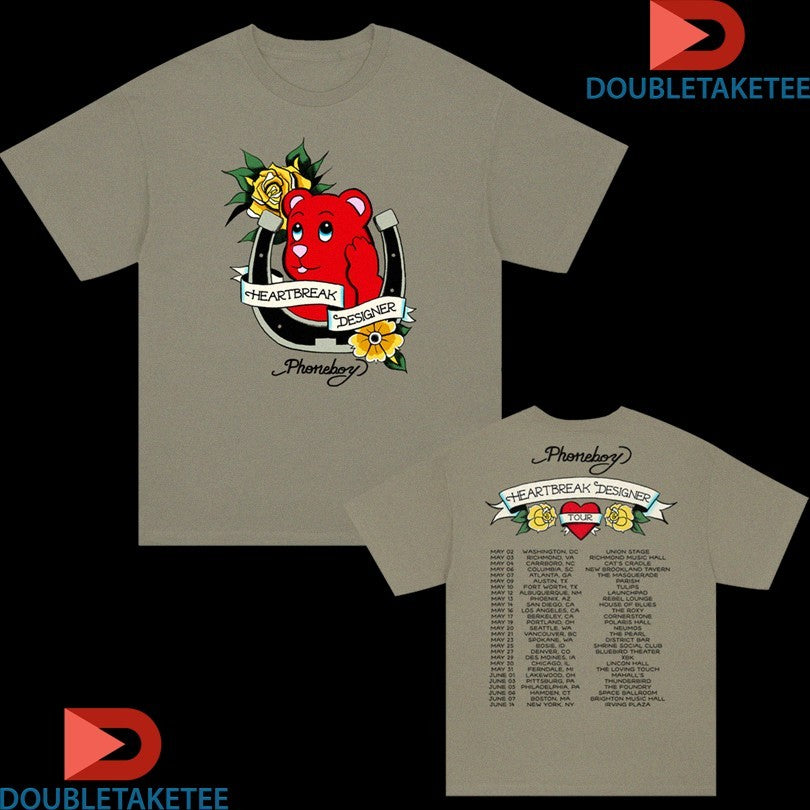 Official Phoneboy Hardy Heartbreak Designer 2025 Tour Dates Shirts