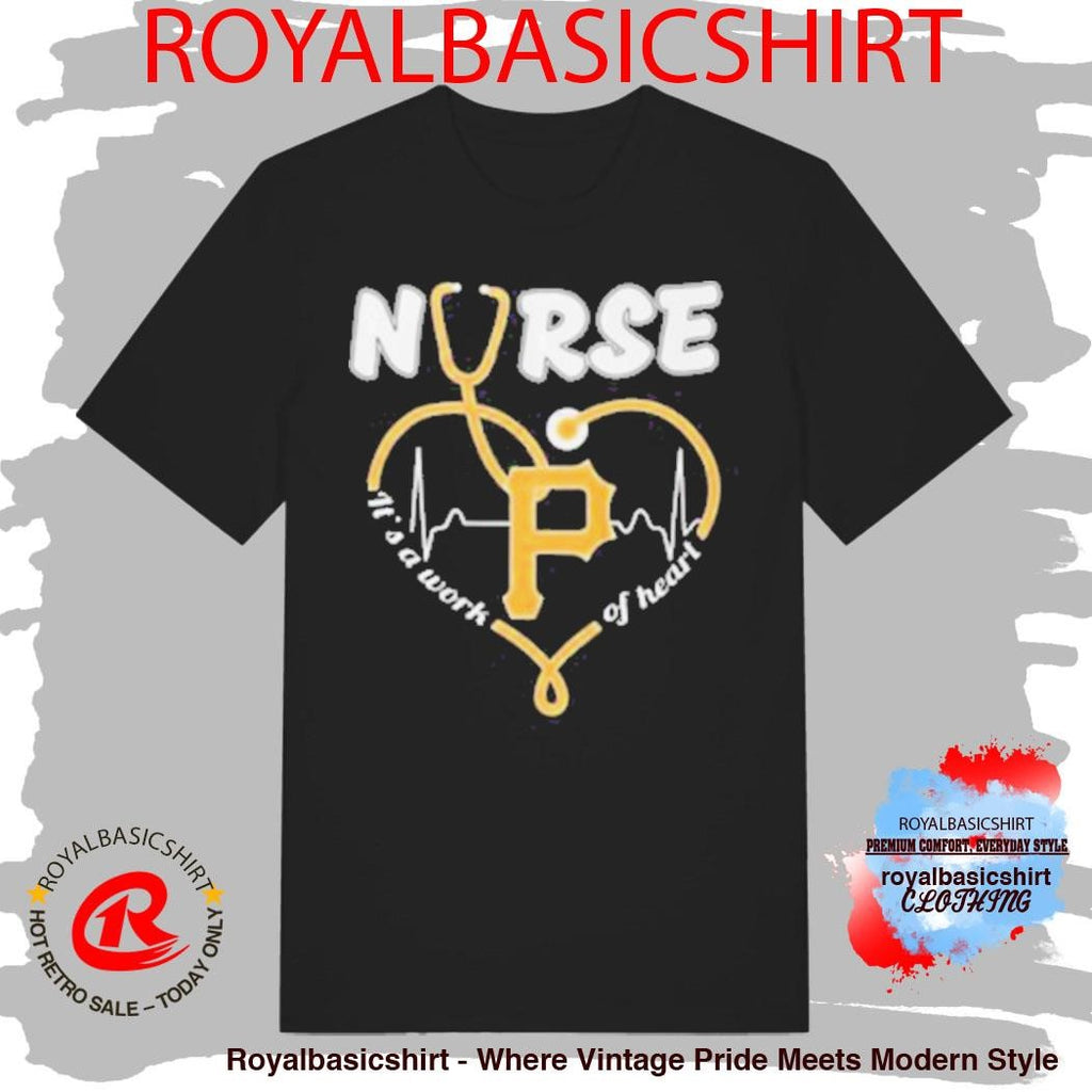 Official Pittsburgh Pirates Nurse Heart Stethoscope Baseball Gift Shirt