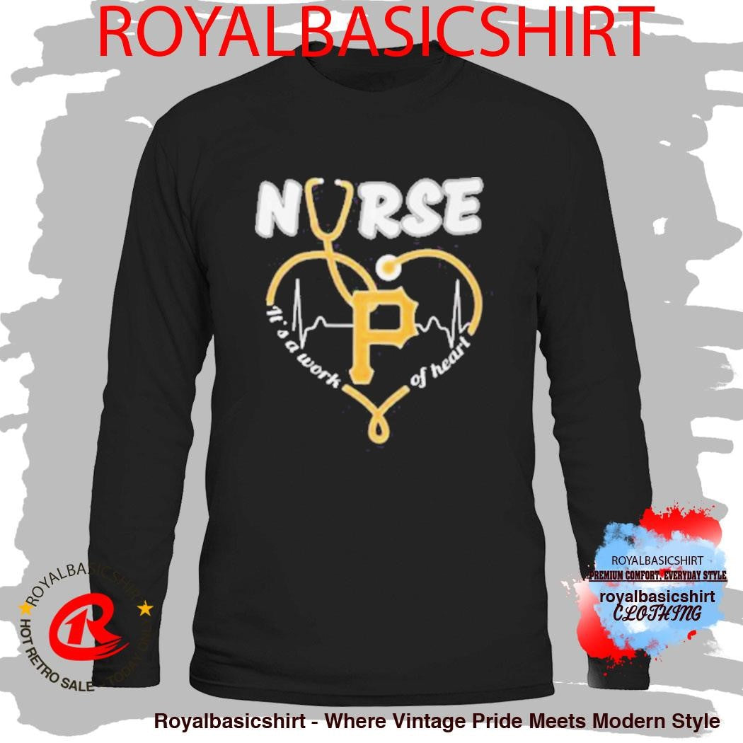 Official Pittsburgh Pirates Nurse Heart Stethoscope Baseball Gift Shirt