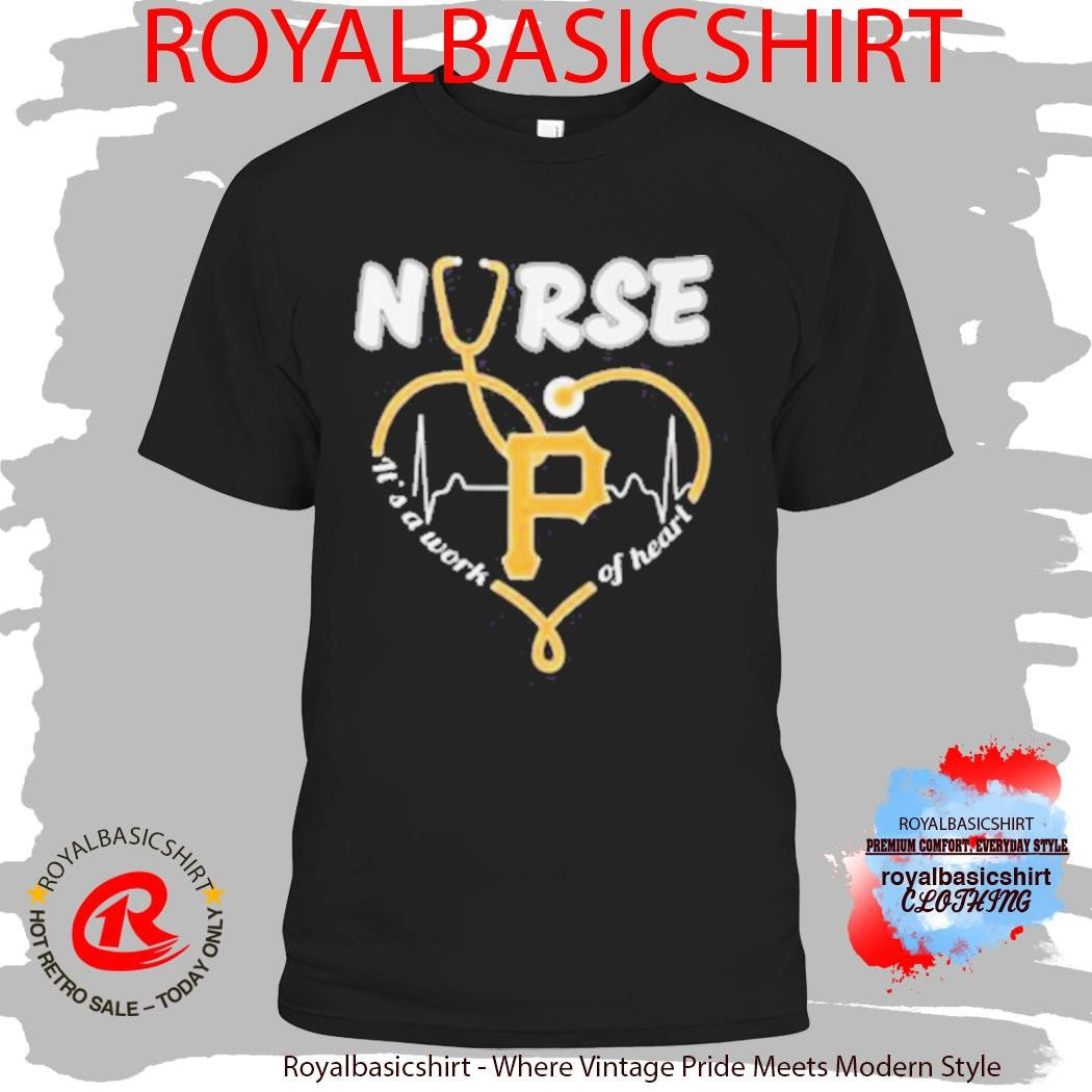 Official Pittsburgh Pirates Nurse Heart Stethoscope Baseball Gift Shirt