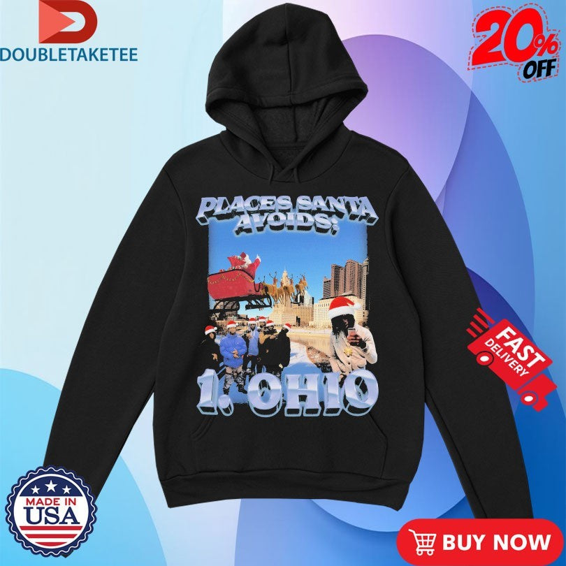 Official Places Santa Avoids Ohio Christmas Shirts