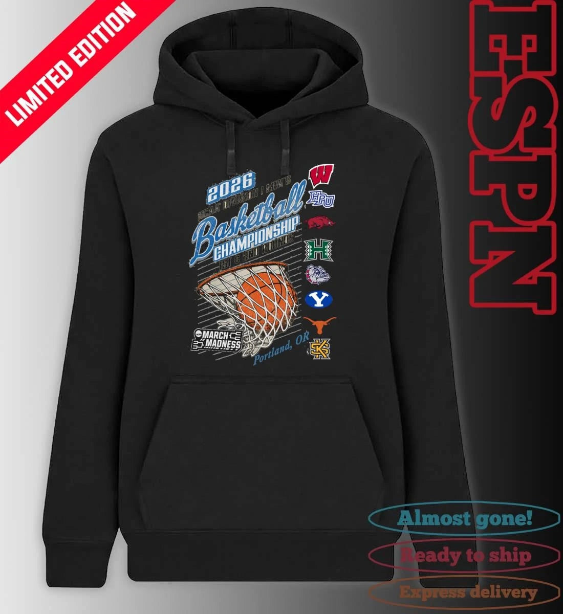 Official Portland, OR 2026 NCAA DI Men’s Basketball Championship – 1st, 2nd Rounds Shirt