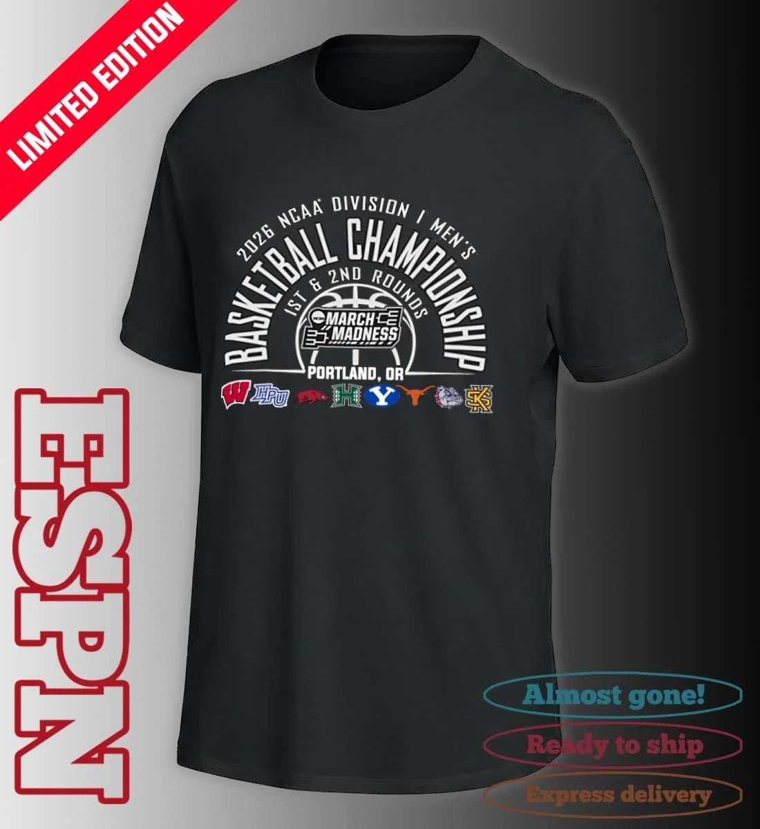 Official Portland Regional 2026 NCAA DI Men’s Basketball Championship T-Shirt