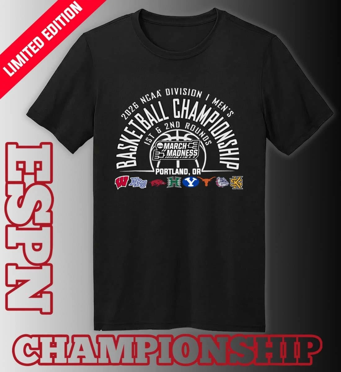 Official Portland Regional 2026 NCAA DI Men’s Basketball Championship T-Shirt