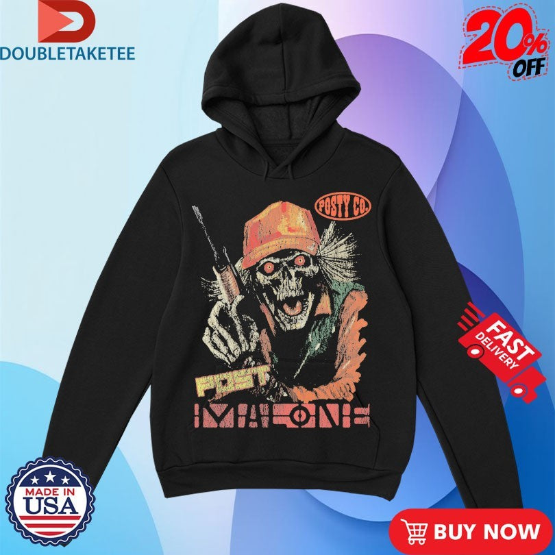 Official Post Malone Posty Co Hunter Skeleton Shirts