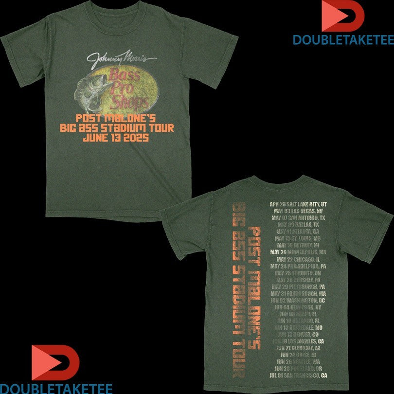 Official Post Malone X Bass Pro Shops Big Ass Stadium Tour 2025 Event Shirts
