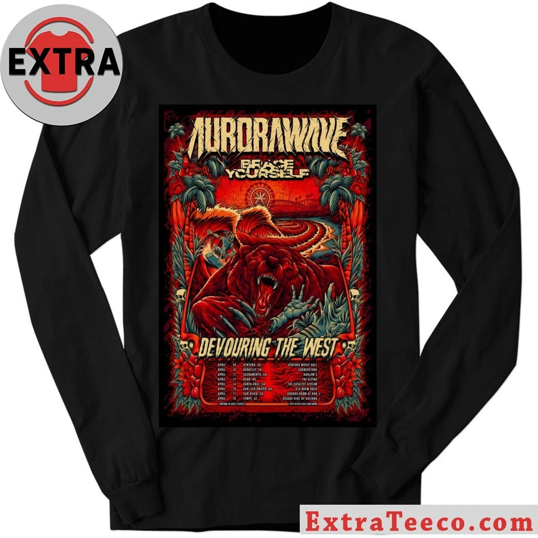 Official Poster Aurorawave Devouring Tour The West West Coast 2026 Shirt