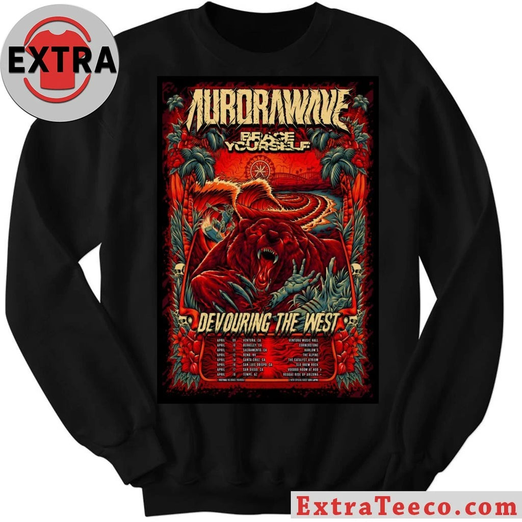 Official Poster Aurorawave Devouring Tour The West West Coast 2026 Shirt