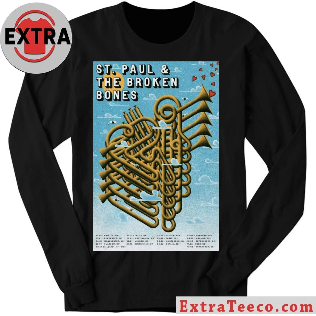 Official Poster St. Paul &amp; The Broken Bones United Kingdom And European Tour 2026 Shirt