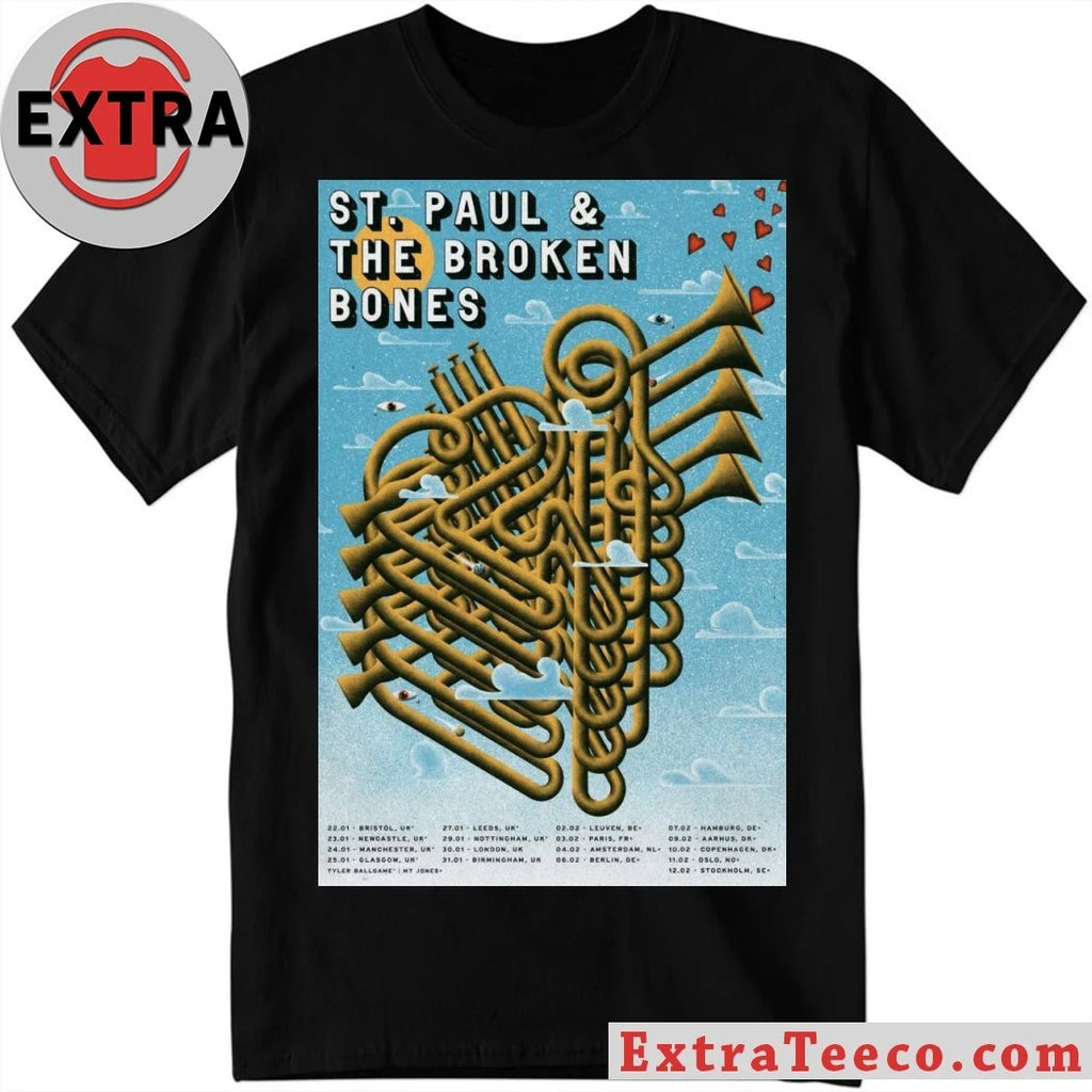 Official Poster St. Paul &amp; The Broken Bones United Kingdom And European Tour 2026 Shirt