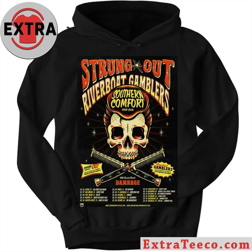 Official Poster Strung Out Riverboat Gamblers Southern Comfort Tour 2026 Shirt